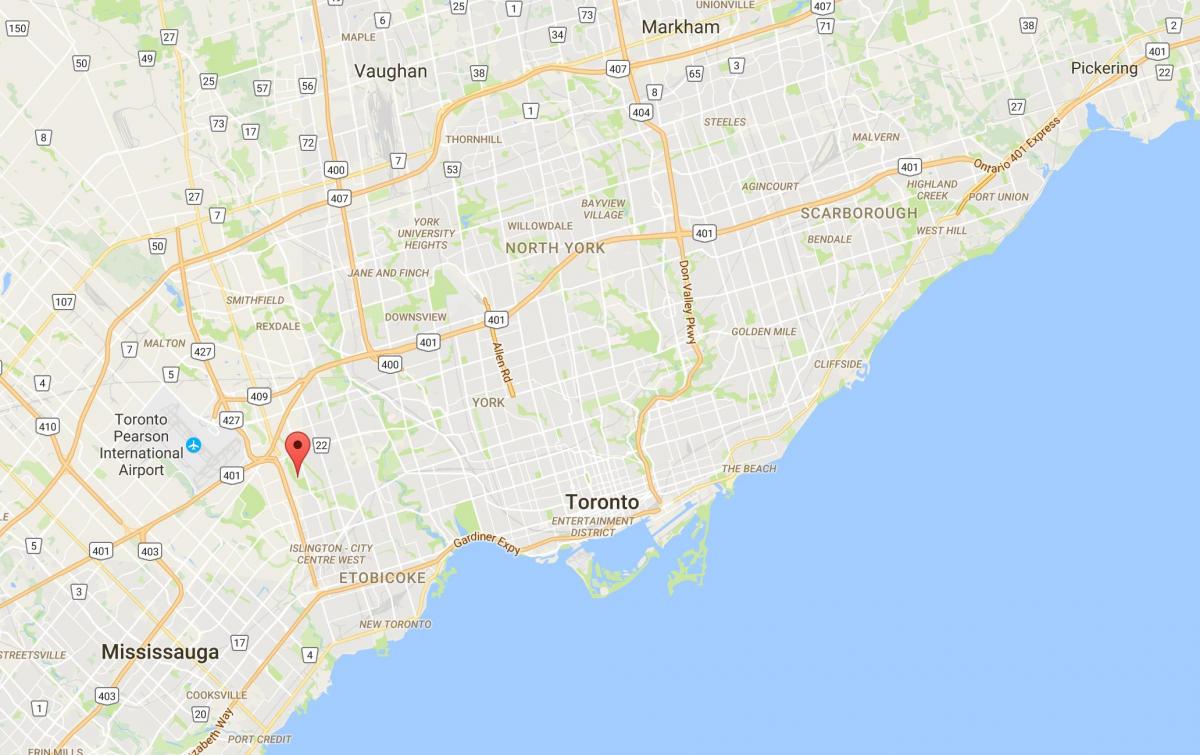 Mapa ng West Deane Park distrito Toronto