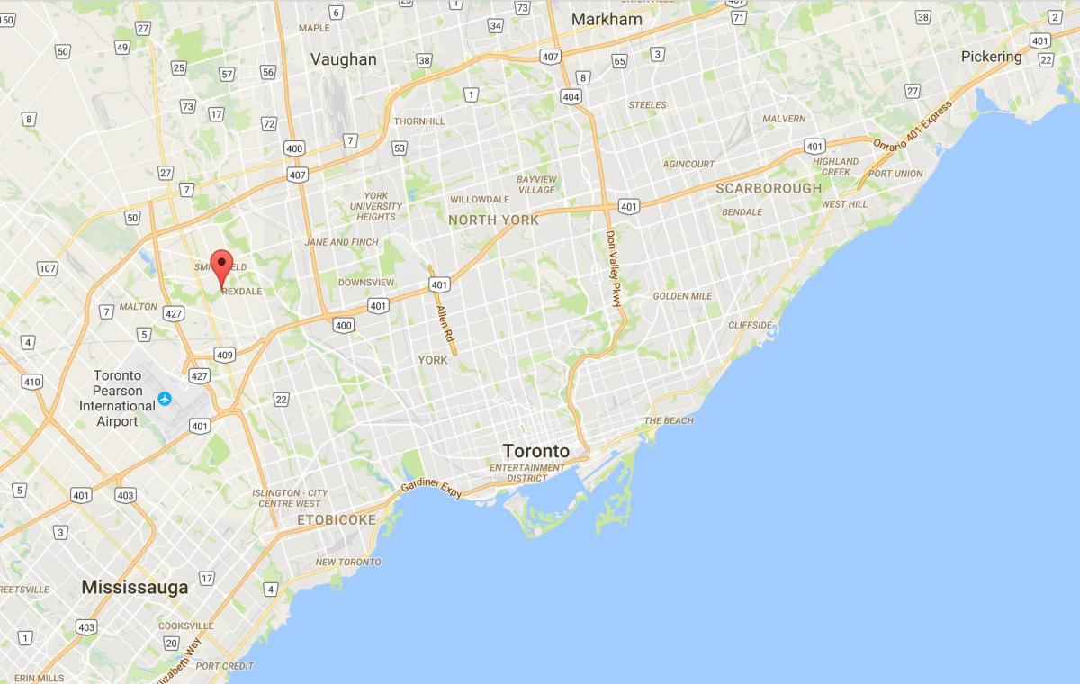 Mapa ng West Humber-Clairville distrito Toronto