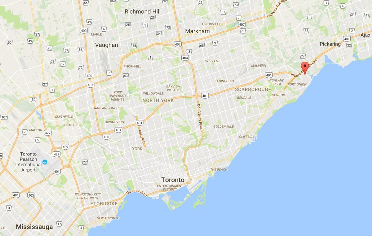 Mapa ng West Rouge distrito Toronto