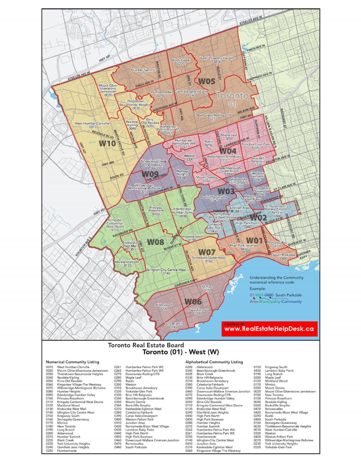 Mapa ng west Toronto