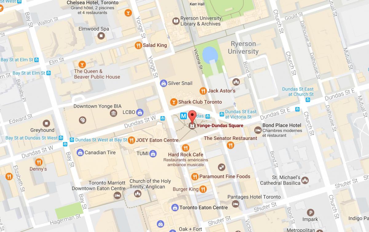 Mapa ng Yonge-Dundas Square Toronto