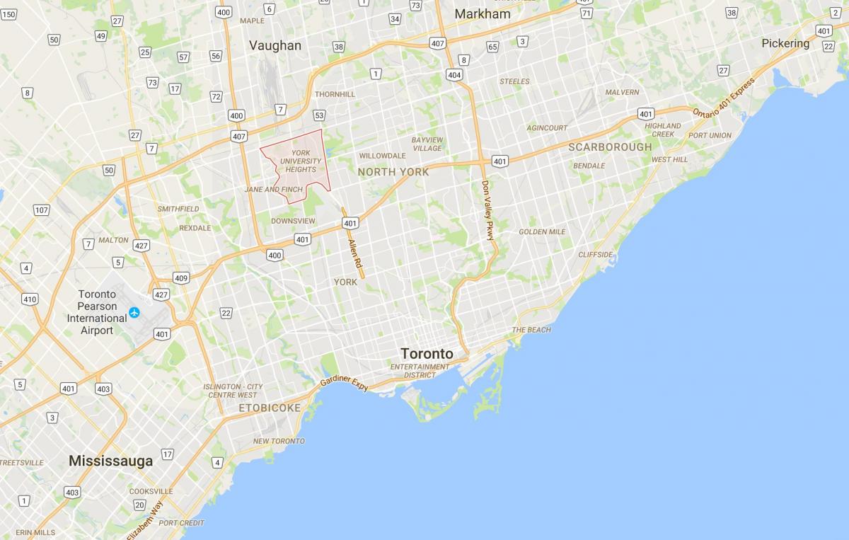 Mapa ng York University Taas distrito Toronto