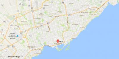 Mapa ng Distrito Entertainment district ng Toronto