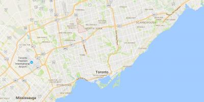 Mapa ng Bathurst Manor distrito Toronto