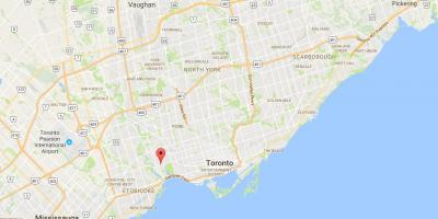 Mapa ng Bloor West Village distrito Toronto