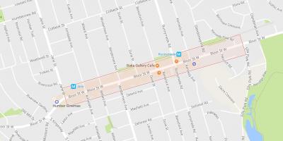 Mapa ng Bloor West Village kapitbahayan Toronto