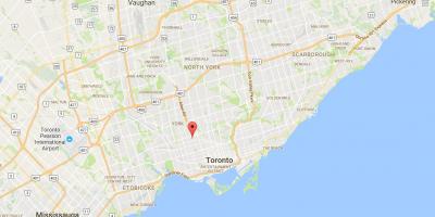 Mapa ng Bracondale Burol distrito Toronto