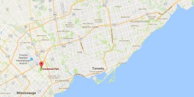 Mapa ng Centennial Park distrito Toronto