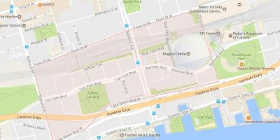 Mapa ng CityPlace kapitbahayan Toronto