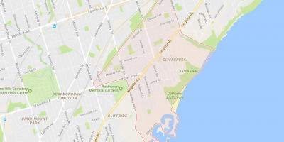 Mapa ng Cliffcrest kapitbahayan Toronto