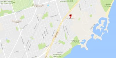 Mapa ng Cliffside kapitbahayan Toronto