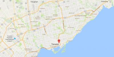 Mapa ng Corktown distrito Toronto