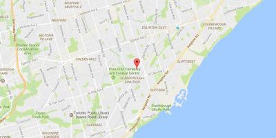 Mapa ng Danforth kalsada Toronto