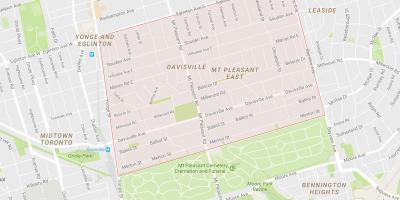 Mapa ng Davisville Village kapitbahayan Toronto