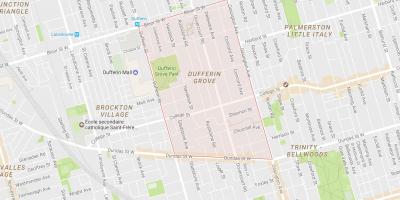 Mapa ng Dufferin Grove kapitbahayan Toronto