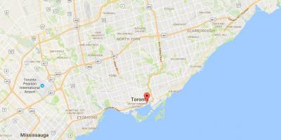 Mapa ng Silangang Bayfront distrito Toronto