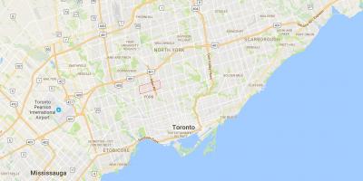 Mapa ng Glen Park distrito Toronto