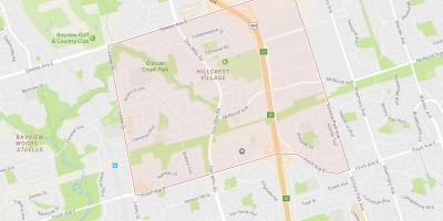 Mapa ng Hillcrest Village kapitbahayan Toronto