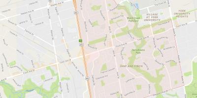 Mapa ng Jane and Finch kapitbahayan Toronto