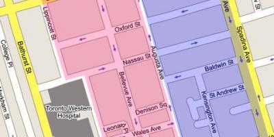 Mapa ng Kensington Market sa Toronto City