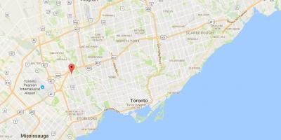 Mapa ng Kingsview Village distrito Toronto