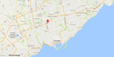 Mapa ng Lawrence Manor distrito Toronto