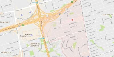Mapa ng Lawrence Manor kapitbahayan Toronto