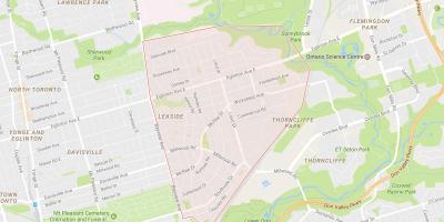 Mapa ng Leaside kapitbahayan Toronto