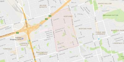 Mapa ng Ledbury Park kapitbahayan Toronto