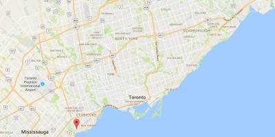 Mapa ng Mahabang Sangay ng distrito Toronto