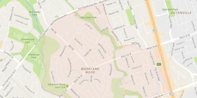 Mapa ng Markland Kahoy kapitbahayan Toronto
