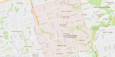 Mapa ng Midtown kapitbahayan Toronto