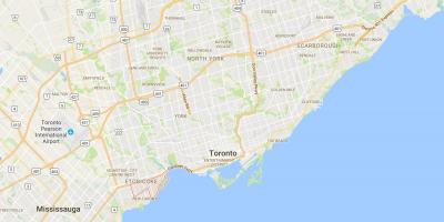 Mapa ng Mimico distrito Toronto