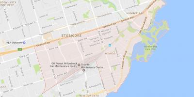 Mapa ng Mimico kapitbahayan Toronto