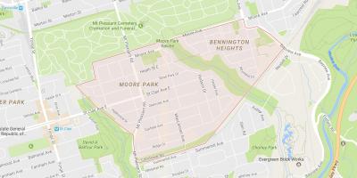 Mapa ng Moore Park kapitbahayan Toronto