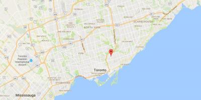 Mapa ng Pape Village distrito Toronto
