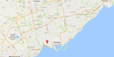 Mapa ng Parkdale distrito Toronto
