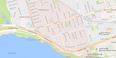 Mapa ng Parkdale kapitbahayan Toronto