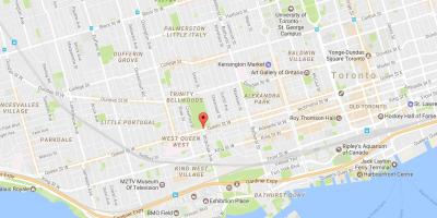 Mapa ng Queen Street West kapitbahayan Toronto