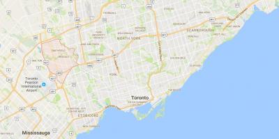 Mapa ng Rexdale distrito Toronto