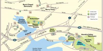 Mapa ng Royal botanical garden Toronto