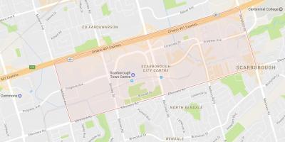 Mapa ng Scarborough Lungsod neighbourhood Centre sa Toronto