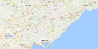 Mapa ng Scarborough Sentro ng Lungsod distrito Toronto
