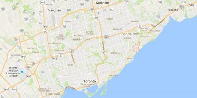 Mapa ng Scarborough Village distrito Toronto