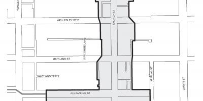 Mapa ng Simbahan-sa Wellesley Village Pagpapabuti ng negosyo Lugar sa Toronto