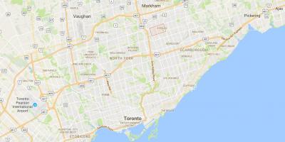 Mapa ng Steeles distrito Toronto