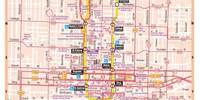 Mapa ng Subway station downtown Toronto
