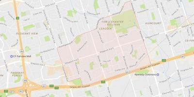 Mapa ng Tam O'Shanter – Sullivan kapitbahayan Toronto