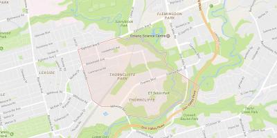 Mapa ng Thorncliffe Park kapitbahayan Toronto