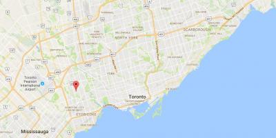 Mapa ng Thorncrest Village distrito Toronto
